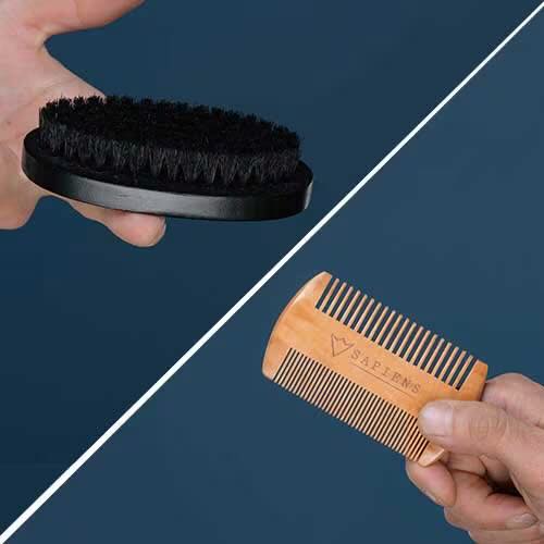La différence entre une brosse et un peigne à barbe.