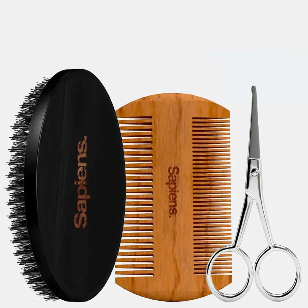 Brosse + Peigne + Ciseaux à Barbe - Sapiens