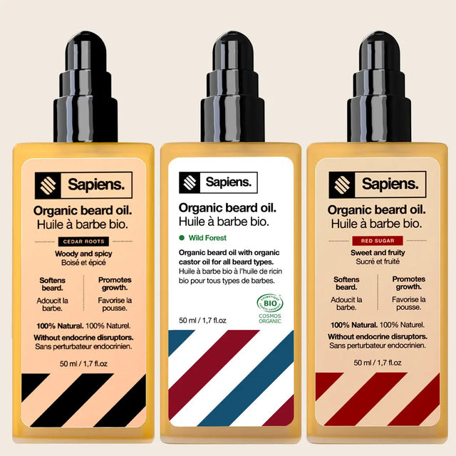 Pack 3 Huiles à Barbe - 3 Parfums - Sapiens